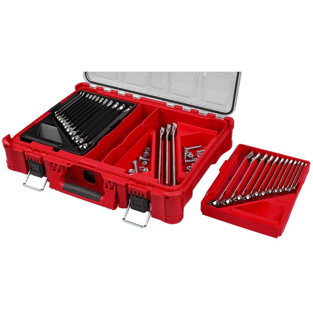 Milwaukee Metric/SAE Combination Wrench Set with PACKOUT Organizer (30-Piece) 48-22-9485 Milwaukee Metric/SAE Combination Wrench Set with PACKOUT Organizer (30-Piece) 48-22-9485