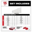 Milwaukee SAE Combination Wrench Set with PACKOUT Compact Organizer (15-Piece) 48-22-9484