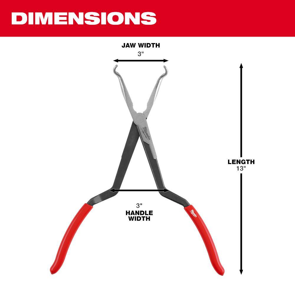 Milwaukee Long Needle Nose Pliers Set with Hose Grip and Slip Resistant Grip (3-Piece) 48-22-6563 Milwaukee Long Needle Nose Pliers Set with Hose Grip and Slip Resistant Grip (3-Piece) 48-22-6563