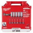 Milwaukee SHOCKWAVE Impact-Duty 1/2 in. Drive Deep SAE & Metric Lug Nut Impact Socket Set (11-Piece) 49-66-7833 Milwaukee SHOCKWAVE Impact-Duty 1/2 in. Drive Deep SAE & Metric Lug Nut Impact Socket Set (11-Piece) 49-66-7833