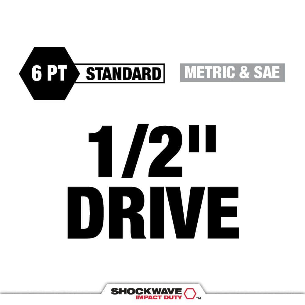 Milwaukee SHOCKWAVE Impact-Duty 1/2 in. Drive Metric and SAE Standard Impact PACKOUT Socket Set (27-Piece) 49-66-6804 Milwaukee SHOCKWAVE Impact-Duty 1/2 in. Drive Metric and SAE Standard Impact PACKOUT Socket Set (27-Piece) 49-66-6804