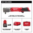 Milwaukee M12 FUEL 12V Lithium-Ion Brushless Cordless 1/2 in. Right Angle Impact Wrench Kit with Two 2.0 Ah Batteries 2565-22