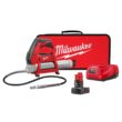 Milwaukee M12 12V Lithium-Ion Cordless Grease Gun Kit with One 3.0 Ah Battery, Charger and Tool Bag 2446-21XC