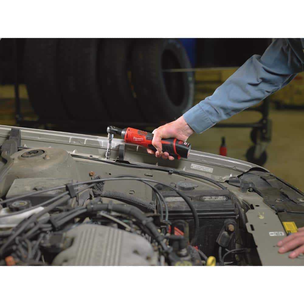 Milwaukee M12 12V Lithium-Ion Cordless 1/4 in. Ratchet (Tool-Only) 2456-20