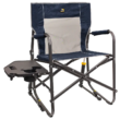 Freestyle Rocker with Side Table, Heathered Indigo, Front Table Open