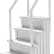 XtremepouwerUS 4-Step Above Ground Swimming Pool Ladder Step to Deck Mounted Step Ladder W/ Double Handle Rail Slip Prevent 48