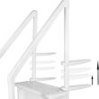 XtremepouwerUS 4-Step Above Ground Swimming Pool Ladder Step to Deck Mounted Step Ladder W/ Double Handle Rail Slip Prevent 48