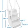 XtremepouwerUS 4-Step Above Ground Swimming Pool Ladder Step to Deck Mounted Step Ladder W/ Double Handle Rail Slip Prevent 48