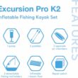 Intex 68309EP Excursion Pro K2 Inflatable Kayak Set: Includes Deluxe 86in Kayak Paddles and High-Output Pump Intex 68309EP Excursion Pro K2 Inflatable Kayak Set: Includes Deluxe 86in Kayak Paddles and High-Output Pump – SuperTough PVC – Adjustable Bucket Seat – 2-Person – 400lb Weight Capacity