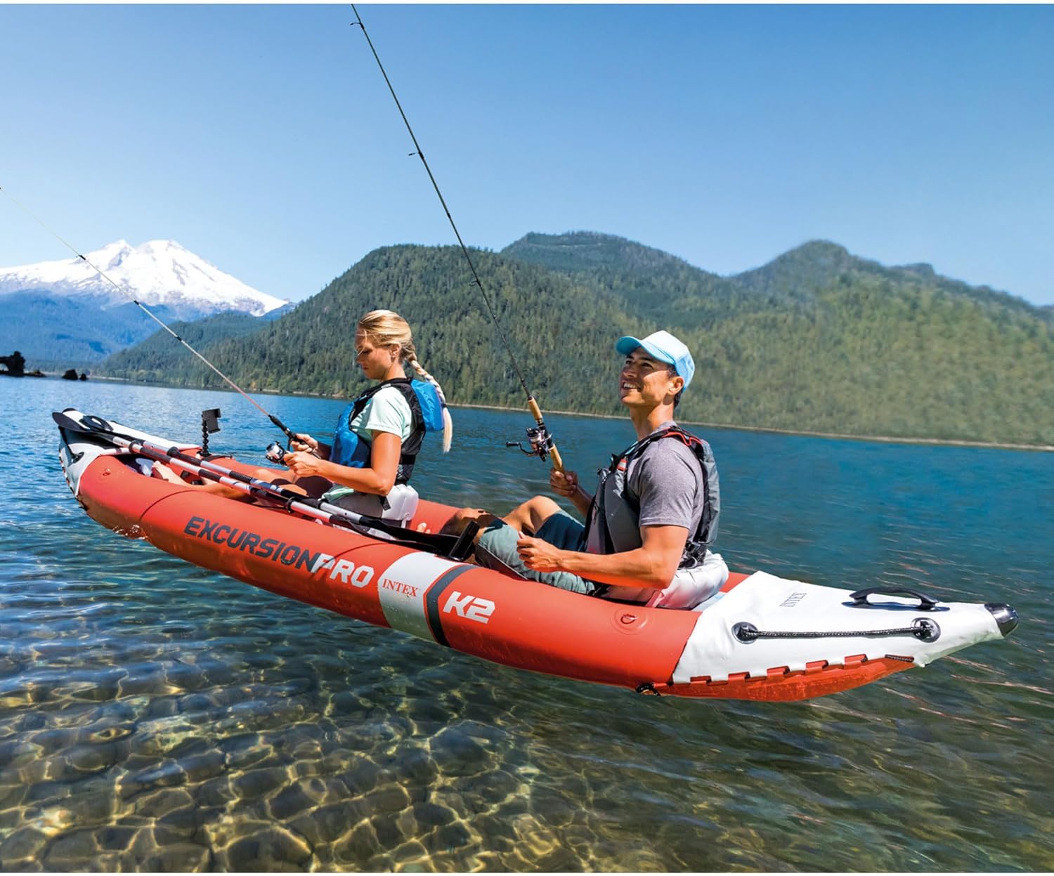 Intex 68309EP Excursion Pro K2 Inflatable Kayak Set: Includes Deluxe 86in Kayak Paddles and High-Output Pump Intex 68309EP Excursion Pro K2 Inflatable Kayak Set: Includes Deluxe 86in Kayak Paddles and High-Output Pump – SuperTough PVC – Adjustable Bucket Seat – 2-Person – 400lb Weight Capacity