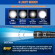 ORCATORCH D710 Scuba Diving Light, 3000 Lumens Super Bright Underwater Flashlight with 6 Degrees Narrow Beam, IP68 Waterproof Night Dive Torch 150 Meters Submersible Light (Black)