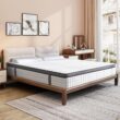 Elitspace Queen Mattresses, 10 Inch Queen Size Mattress, Medium Firm Feel Memory Foam & Individual Pocket Springs Queen Mattresses, 10 Inch Queen Size Mattress, Medium Firm Feel Memory Foam & Individual Pocket Springs, Pressure Relief & Support, Hybrid Mattress in a Box, CertiPUR-US Certified
