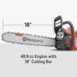 Husqvarna 440 18 inch Gas Chainsaw 40.9-cc 2-cycle
