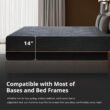 EGOHOME 14 Inch Queen Memory Foam Mattress for Back Pain, Cooling Copper Gel Bed in a Box, Foam Made in USA, CertiPUR-US Certified, Therapeutic Medium Firm, 60x80x14 Black
