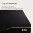EGOHOME 14 Inch Queen Memory Foam Mattress for Back Pain, Cooling Copper Gel Bed in a Box, Foam Made in USA, CertiPUR-US Certified, Therapeutic Medium Firm, 60x80x14 Black