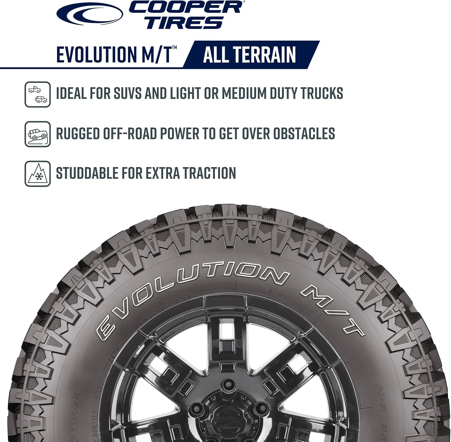 Cooper Evolution M/T All-Terrain Tire, LT265/70R17 121/118Q, Set of 1 Cooper Evolution M/T All-Terrain Tire, LT265/70R17 121/118Q, Set of 1