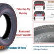 Free Country Set 2 Premium Radial Trailer Tires ST 225/75R15 10PR Load Range E w/featured Scuff Guard 8mm Tread Depth