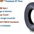 Free Country Set 2 Premium Radial Trailer Tires ST 225/75R15 10PR Load Range E w/featured Scuff Guard 8mm Tread Depth