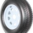 eCustomrim 2-Pack Trailer Tire On Rim ST205/75D15 F78 205/75 Load Range C 5 Lug White Spoke Wheel - 2 Year Warranty w/Free Roadside