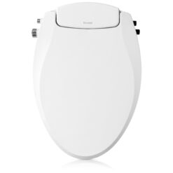 Brondell Bidet Toilet Seat, Non-Electric Swash Ecoseat, Fits Elongated Toilets, White - Dual Temperature, Dual Nozzle System
