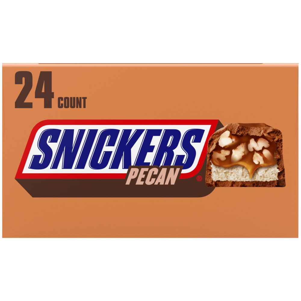 SNICKERS Pecan Milk Chocolate Candy Bar - Full Size Chocolate Candy Bars, Bulk Box Individually Wrapped, 24-Pack SNICKERS Pecan Milk Chocolate Candy Bar - Full Size Chocolate Candy Bars, Bulk Box Individually Wrapped, 24-Pack - Image 4