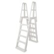 Vinyl Works SLA A-Frame 48 to 56 Inch Adjustable Above Ground Swimming Pool Ladder Entry System, White