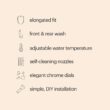 Brondell Bidet Toilet Seat, Non-Electric Swash Ecoseat, Fits Elongated Toilets, White - Dual Temperature, Dual Nozzle System