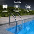 Poolzilla Three Tread Stainless Steel Pool Ladder Entry and Exit System for In-Ground Salt Water Swimming Pools