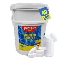 PROFELIZ Chlorine Tablets 3 Inch for Swimming Pools, Kills Bacteria and Stops Algae, Slow Dissolving, 40lbs