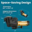 XtremepowerUS 2HP In-Ground Swimming Pool Pump Variable Speed 2" Inlet 230V High Flo w/ Slip-On Fitting