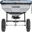 Yard Commander - 125 LB Tow Behind Lawn & Garden Broadcast Spreader - Seed, Fertilizer, Salt, Ice Melt - Premium Aluminum Cast Gears