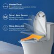 SmartWhale Electric Bidet Toilet Seat, Heated Toilet Seat Elongated with Instant Warm Water & Dryer, Feminine & Front Rear Wash