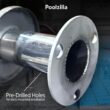 Poolzilla Three Tread Stainless Steel Pool Ladder Entry and Exit System for In-Ground Salt Water Swimming Pools