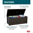 Keter Eastwood 150 Gallon Durable Resin Outdoor Storage and Organization Deck Box For Patio Furniture and Supplies, Brown Keter Eastwood 150 Gallon Durable Resin Outdoor Storage and Organization Deck Box For Patio Furniture and Supplies, Brown