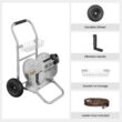 Giraffe Tools Garden Hose Reel Cart with Wheels, Stainless Steel Heavy Duty Water Hose Reel Cart, 200 ft of 1/2 Capacity