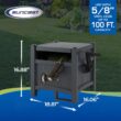 Suncast Hideaway Garden Hose Reel, Holds 100' of 5/8" Standard Vinyl Hose, Cyberspace Grey