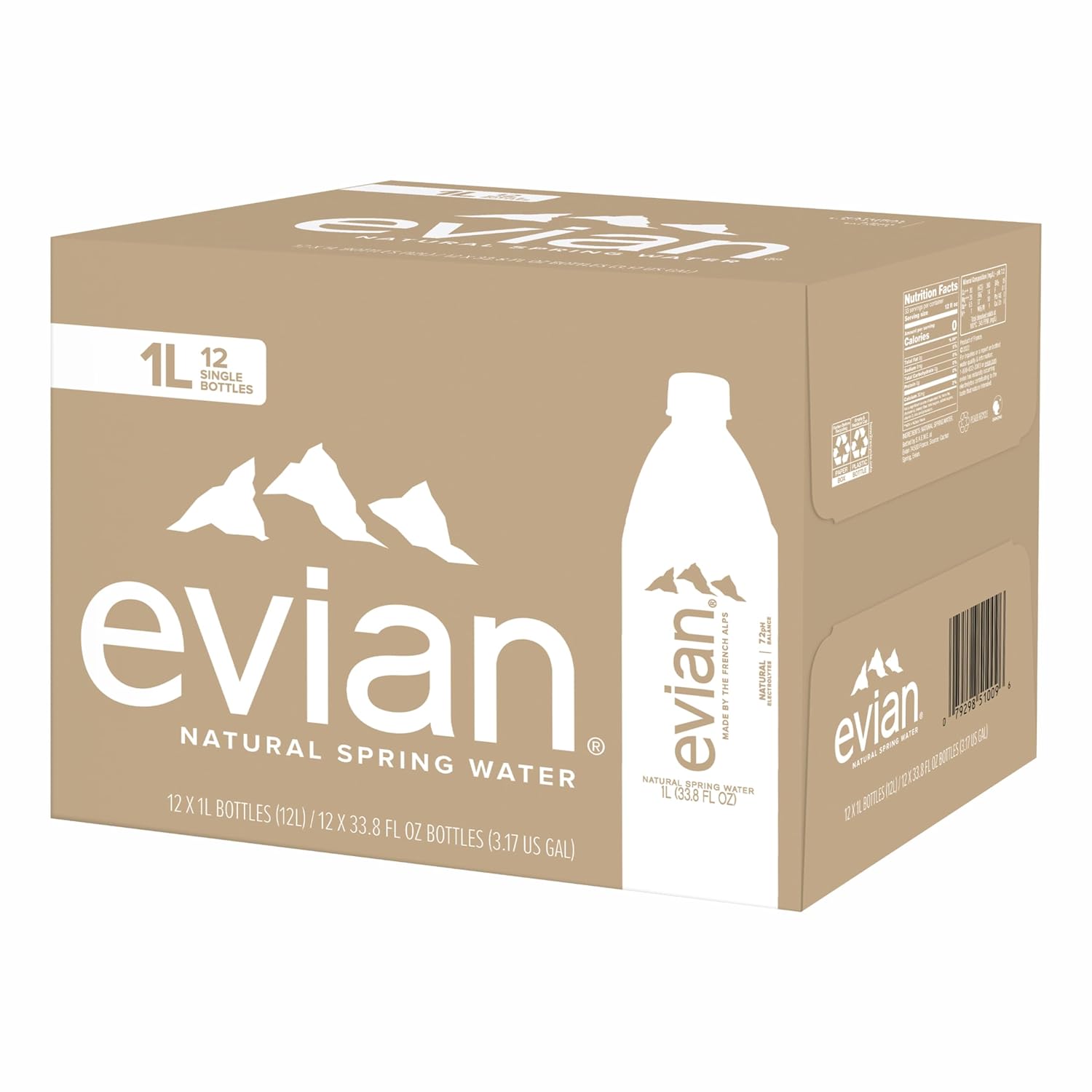 Evian Natural Spring Water, 1 L bottle, 12 pack Evian Natural Spring Water, 1 L bottle, 12 pack - Image 5