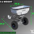 Yard Commander - 125 LB Tow Behind Lawn & Garden Broadcast Spreader - Seed, Fertilizer, Salt, Ice Melt - Premium Aluminum Cast Gears