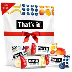 That's it. Mini Fruit Bars Gift Pouch (Variety 36 Count) No Sugar Added, Plant-Based, Vegan & Gluten Free, Paleo, Non GMO, Fiber