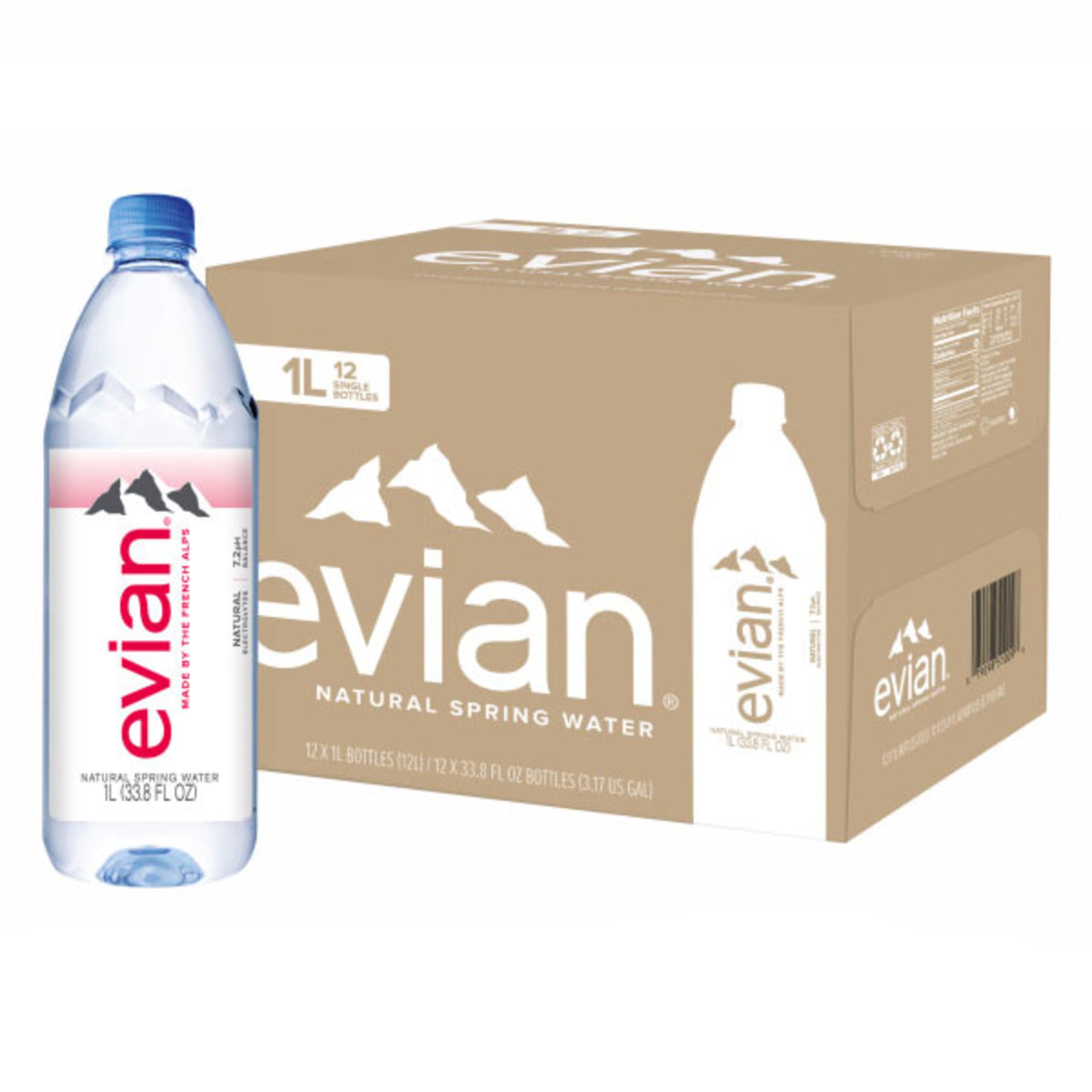Evian Natural Spring Water, 1 L bottle, 12 pack Evian Natural Spring Water, 1 L bottle, 12 pack