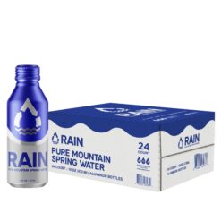 RAIN Spring Water, 16 Oz, 24 Pack, Bottled At The Source, Plastic-Free Recyclable Eco Friendly Aluminum
