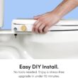 TUSHY Wave Non-Electric Bidet Toilet Seat, Sleek Elongated Design, Quick-Release for Easy Cleaning, DuoFlow Front & Rear Wash