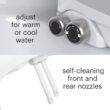 Brondell Bidet Toilet Seat, Non-Electric Swash Ecoseat, Fits Elongated Toilets, White - Dual Temperature, Dual Nozzle System
