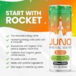 JUNO Rocket Limeade Still Energy Drink - 125mg Organic Caffeine from Green Coffee Beans, 12 Pack Refreshing Beverage