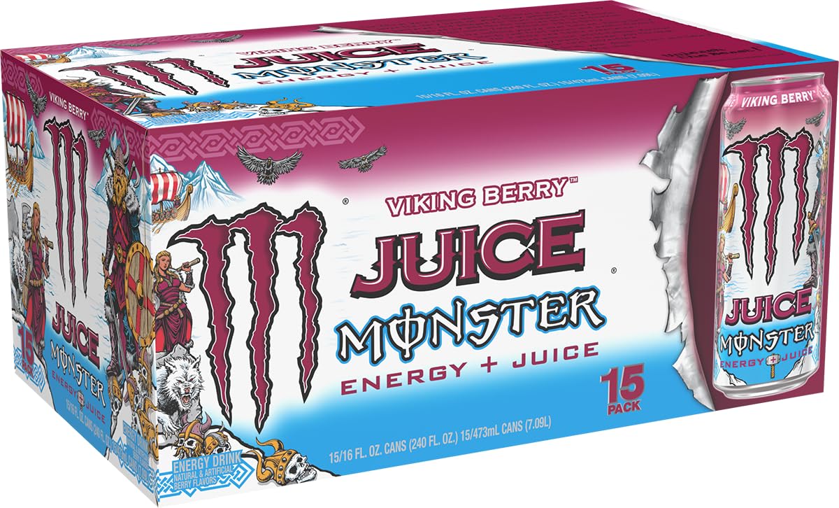 Monster Energy Juice Viking Berry, Energy + Juice, Energy Drink, 16 Ounce (Pack of 15) Monster Energy Juice Viking Berry, Energy + Juice, Energy Drink, 16 Ounce (Pack of 15) - Image 2