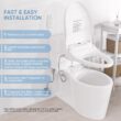 LEIVI Electric Bidet Smart Toilet Seat with Dual Control Mode, Adjustable Warm Water and Air Dryer, Ultra Slim Heated Toilet Seat