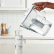 Amazon Basics 10-Cup Water Pitcher with Filter, Compatible with Brita, 1 Pack, White