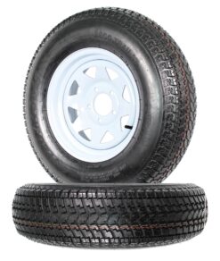 eCustomrim 2-Pack Trailer Tire Rim ST205/75D14 14 in. Load Range C 5 Lug White Spoke Wheel - 2 Year Warranty w/Free Roadside
