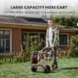 Giraffe Tools Garden Hose Reel Cart with Wheels, Stainless Steel Heavy Duty Water Hose Reel Cart, 200 ft of 1/2 Capacity