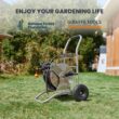 Giraffe Tools Garden Hose Reel Cart with Wheels, Stainless Steel Heavy Duty Water Hose Reel Cart, 200 ft of 1/2 Capacity